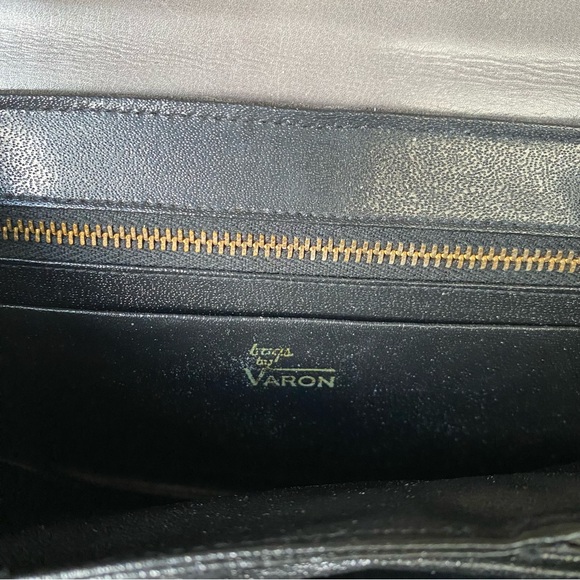 Suede leather gray vintage shoulder bag - Picture 6 of 6